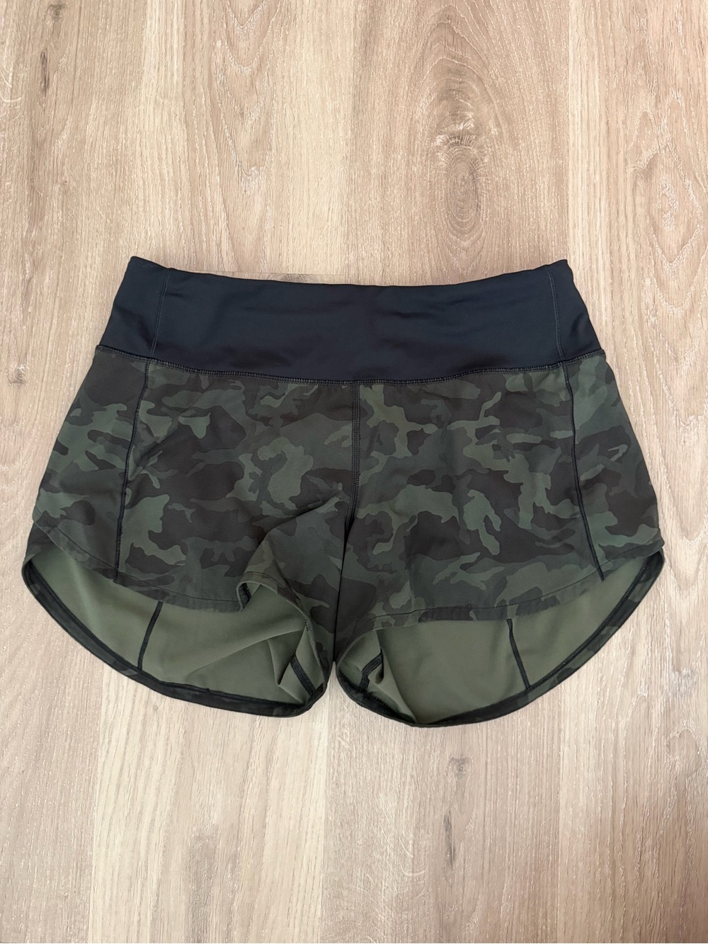 lululemon athletica Green Camo High-Rise Athletic Shorts